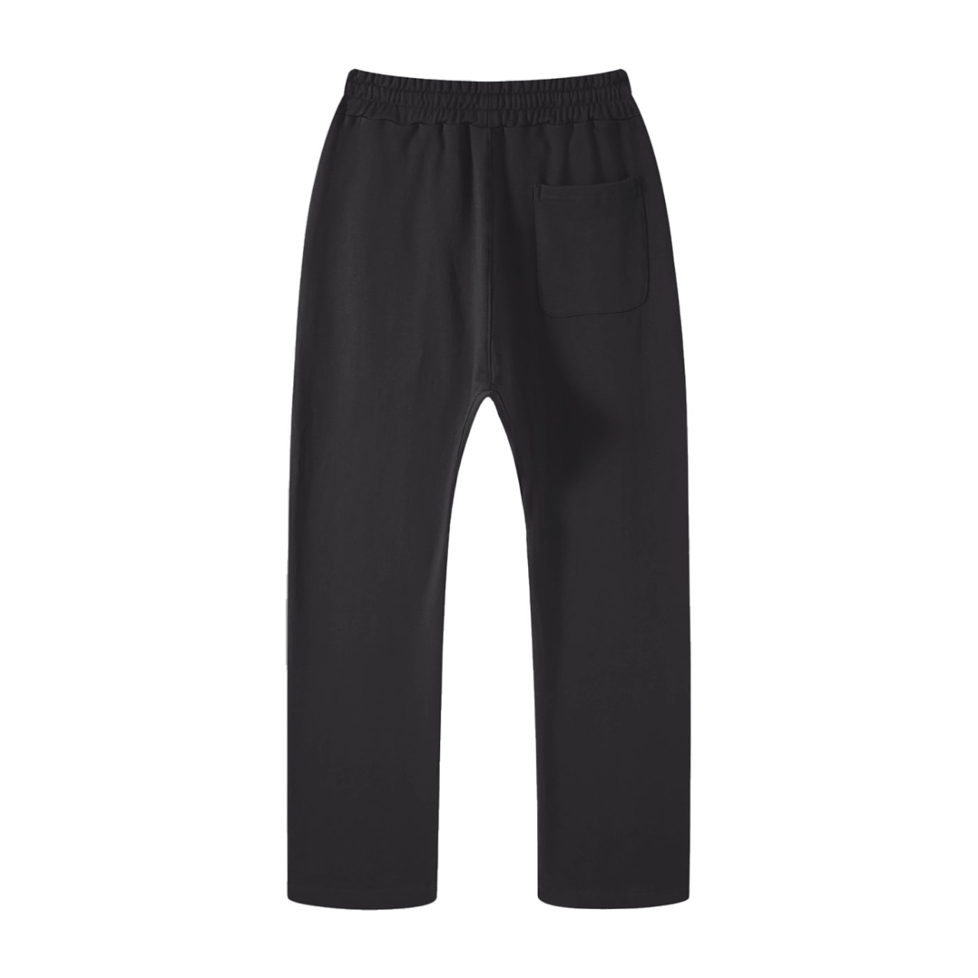 Basic Cotton Straight Leg Pants - Black