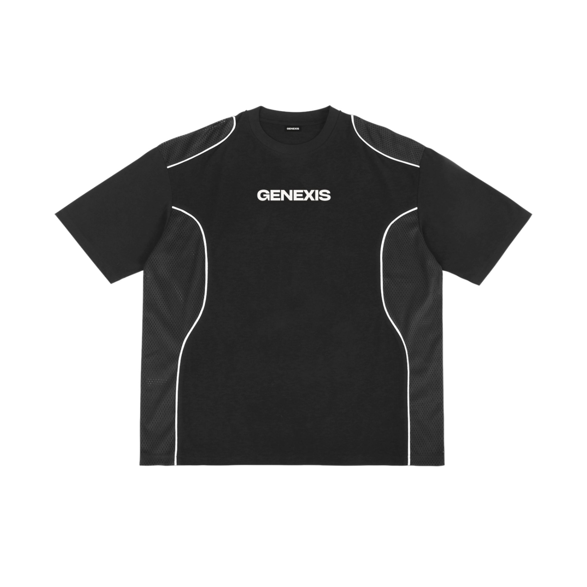 Contrast Mesh Panel T-Shirt