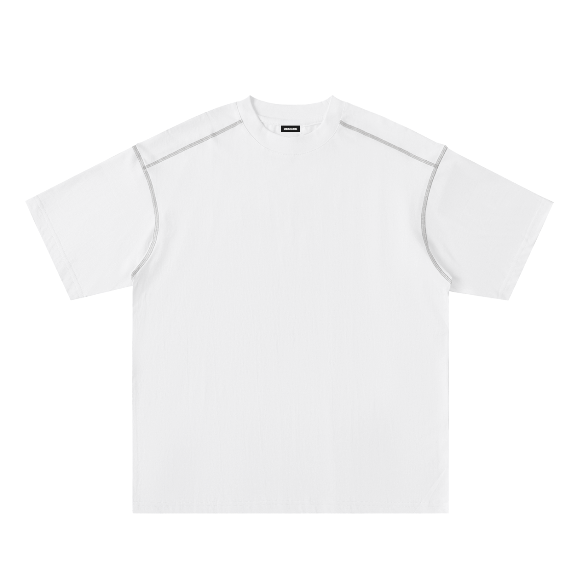 Basic Stitched Cotton Tee - White
