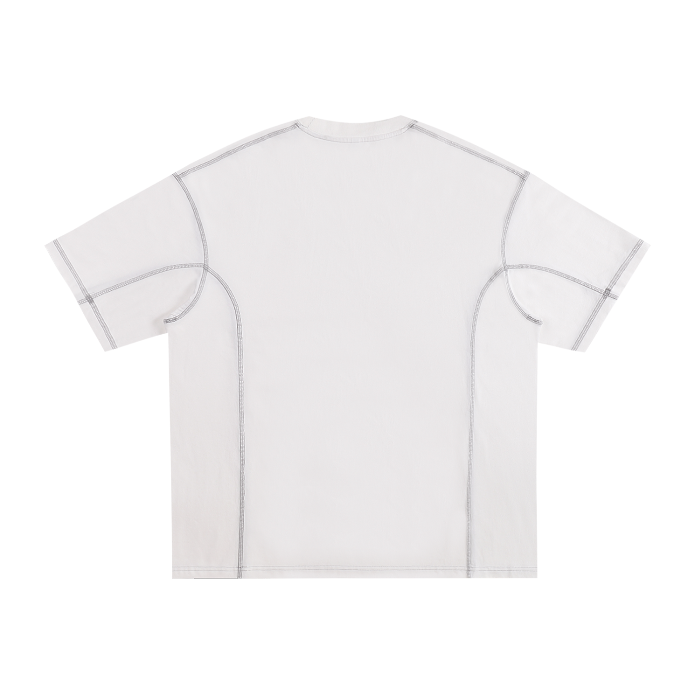 Oversized Contrast-Stitch Cotton T-Shirt - White