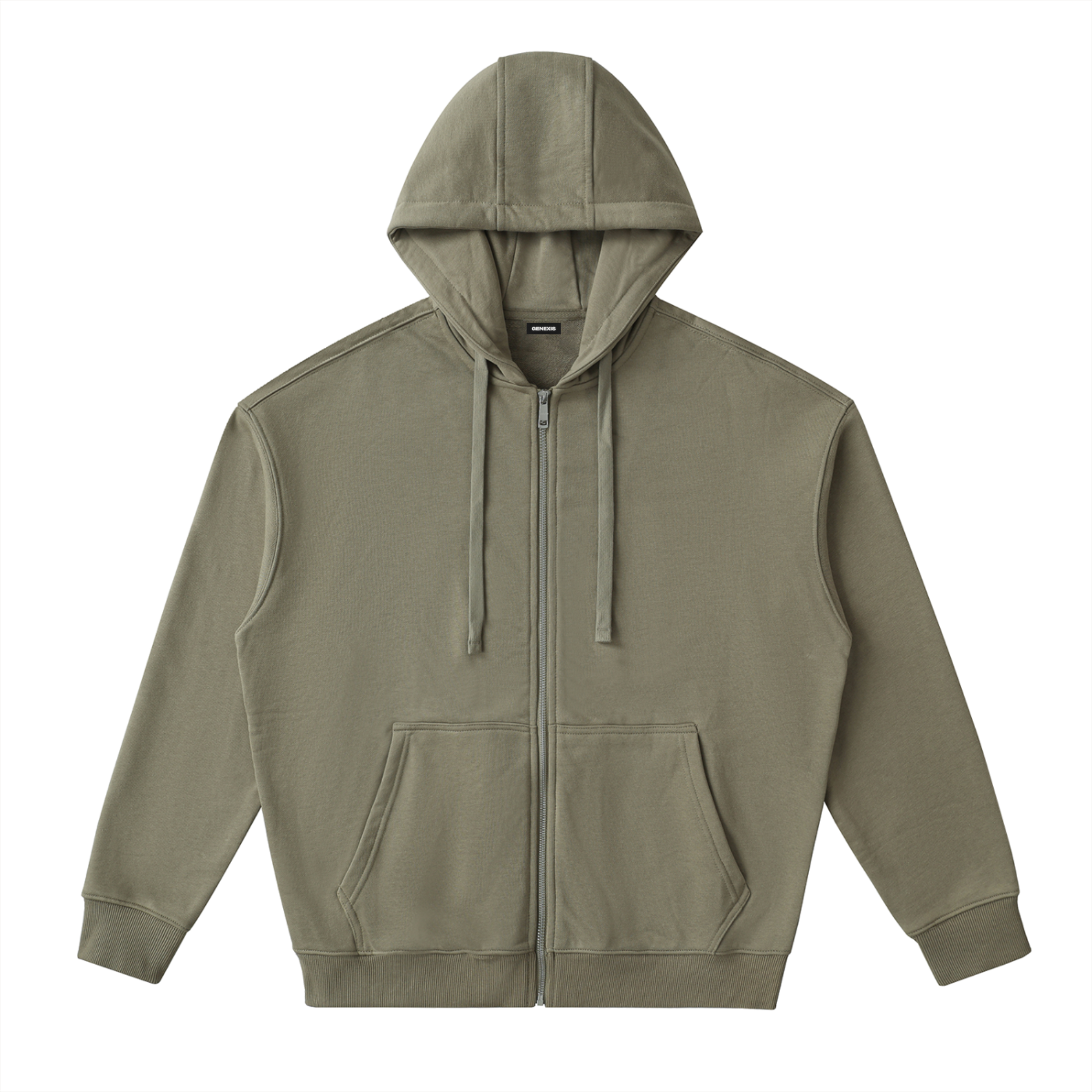 Drop-Shoulder Zip Hoodie