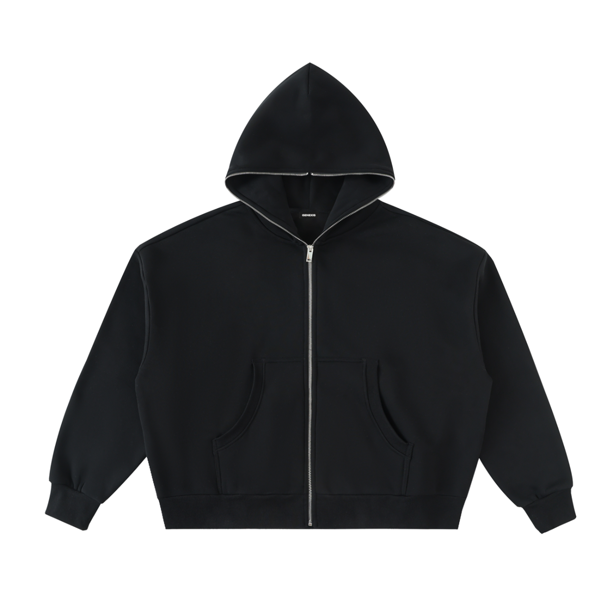 Full-Zip Boxy Fleece Hoodie