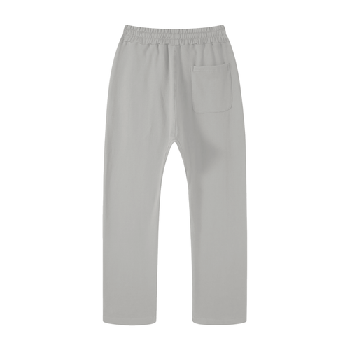 Basic Cotton Straight Leg Pants - Grey