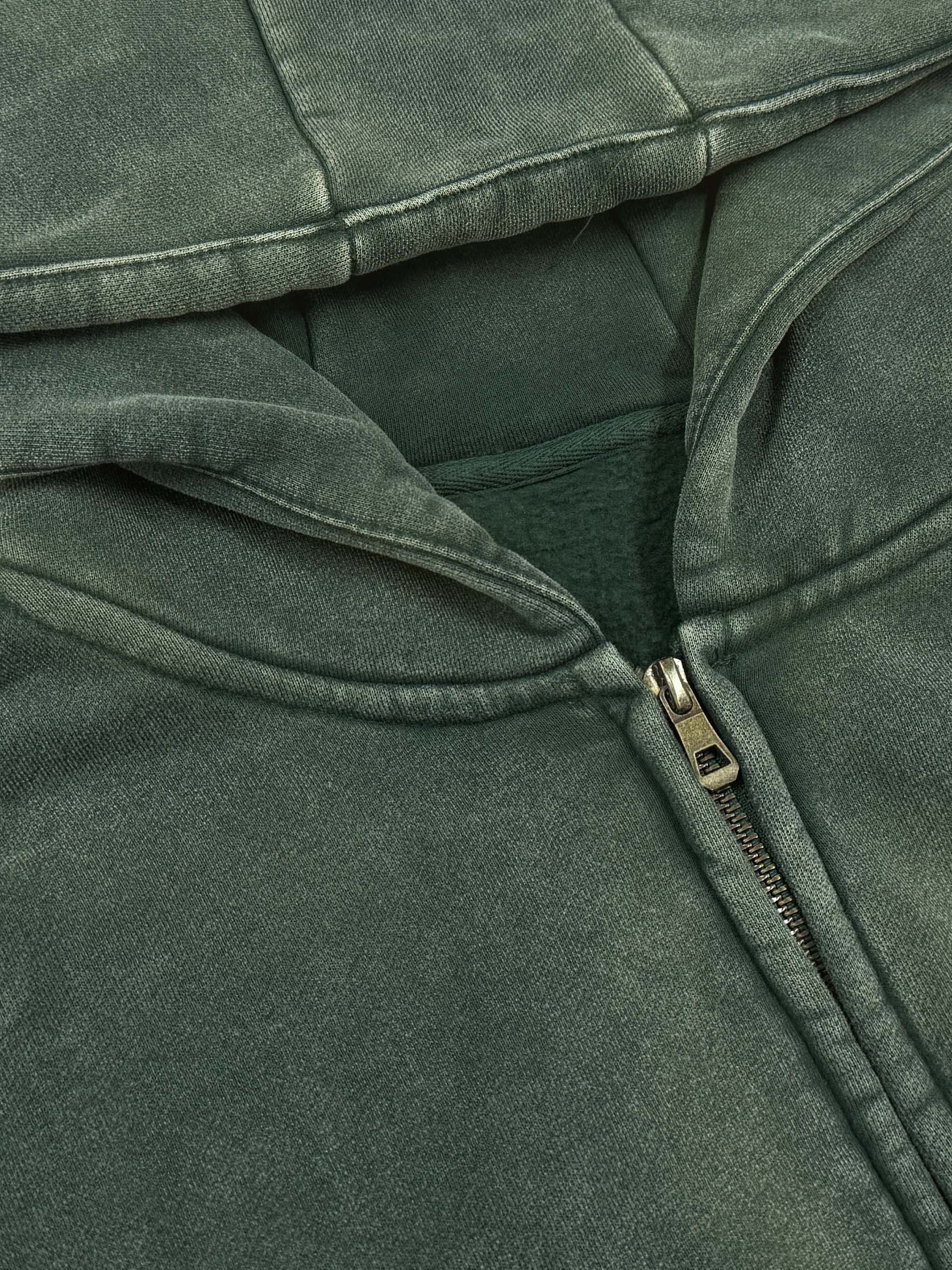 Eden Washed Zip-Through Fleece Hoodie
