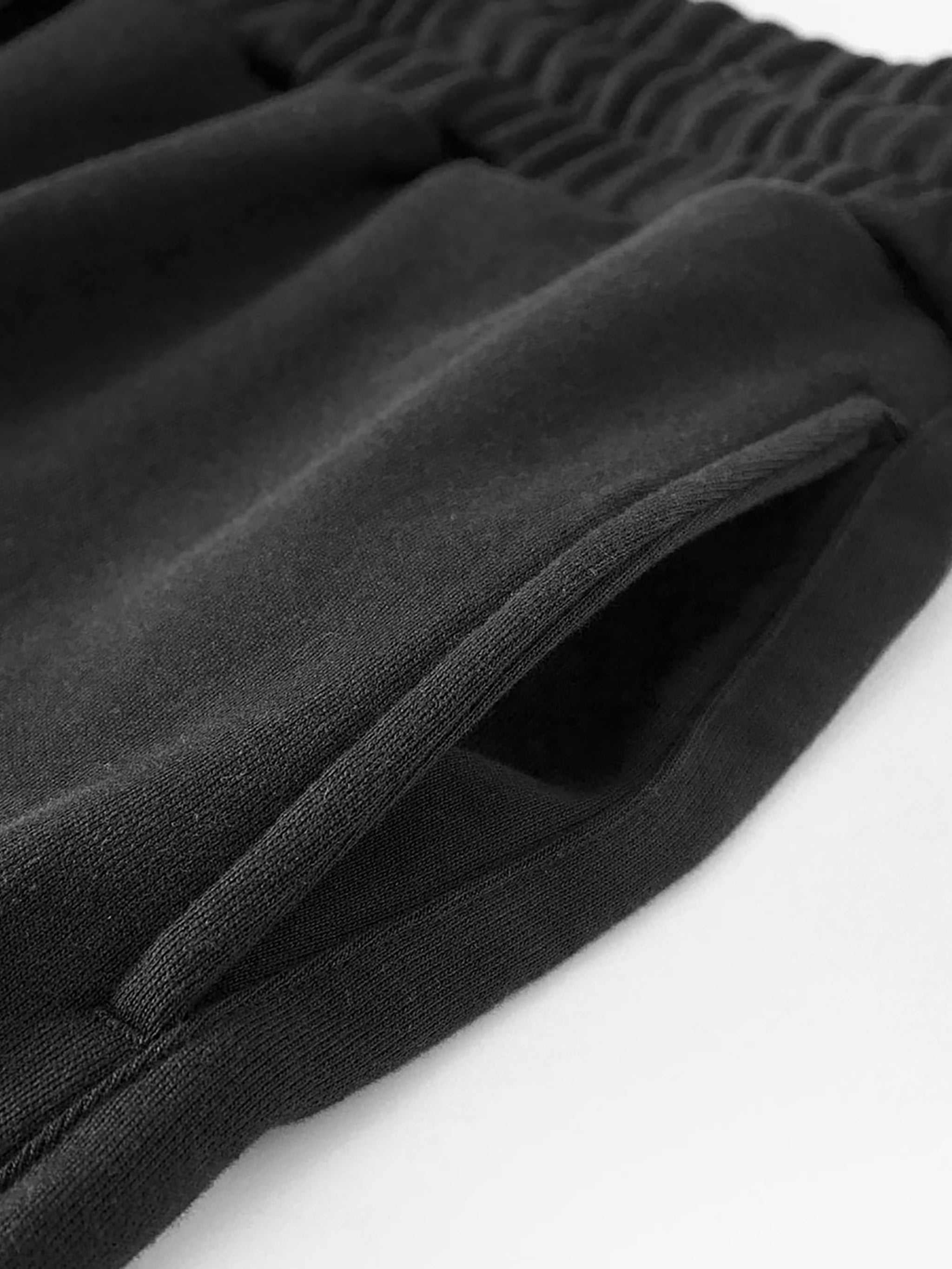 Basic Cotton Straight Leg Pants - Black