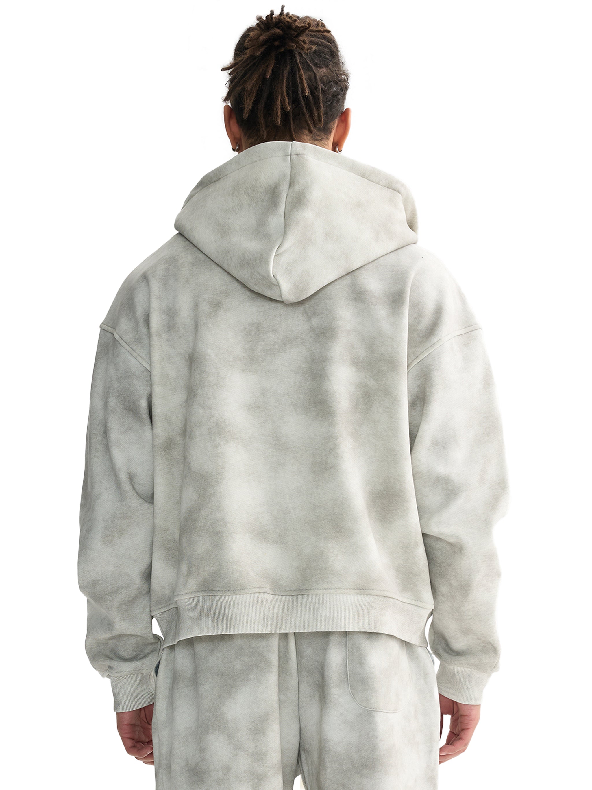 Dirty Wash Zip-up Fleece Hoodie
