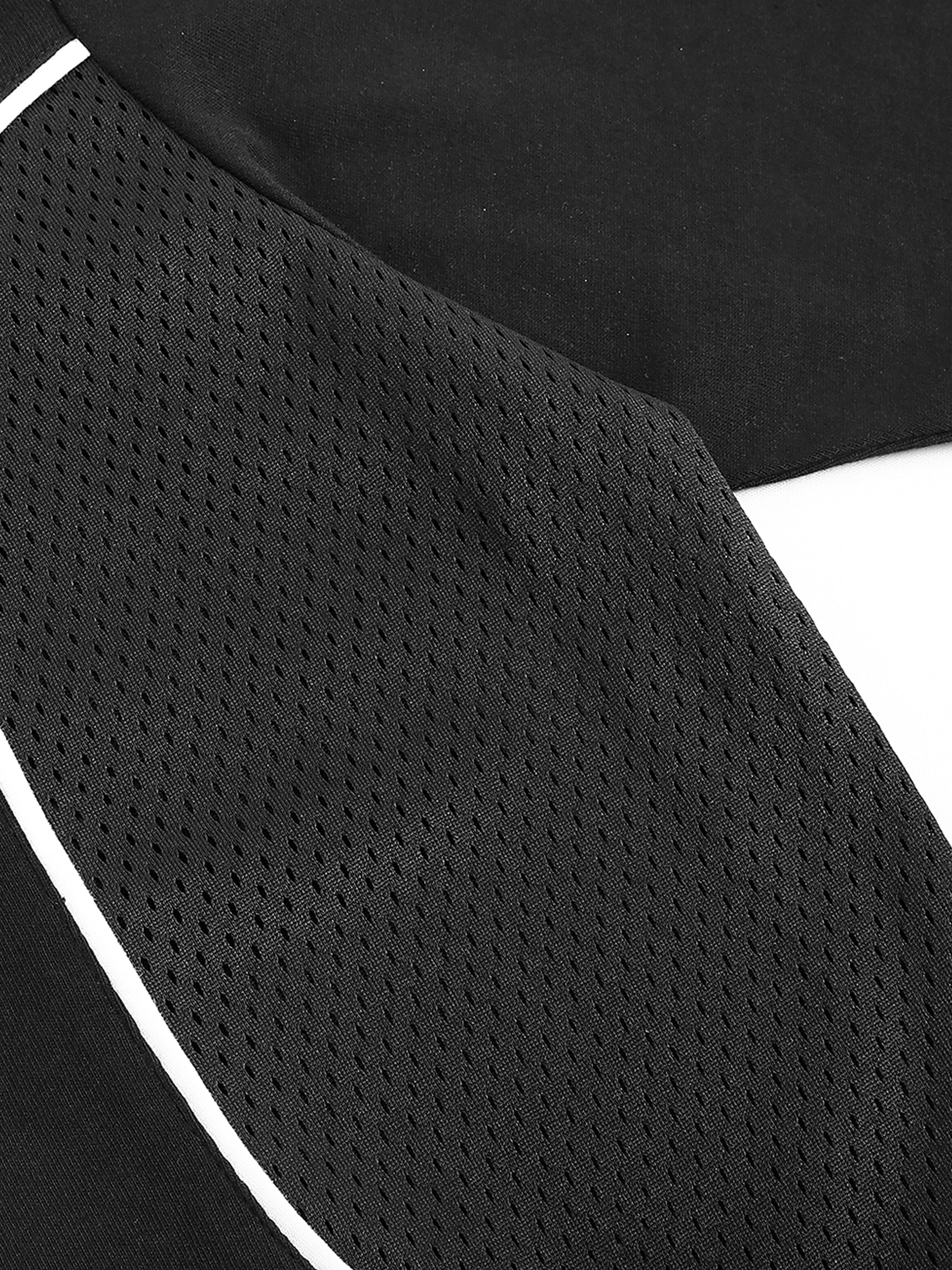 Contrast Mesh Panel T-Shirt