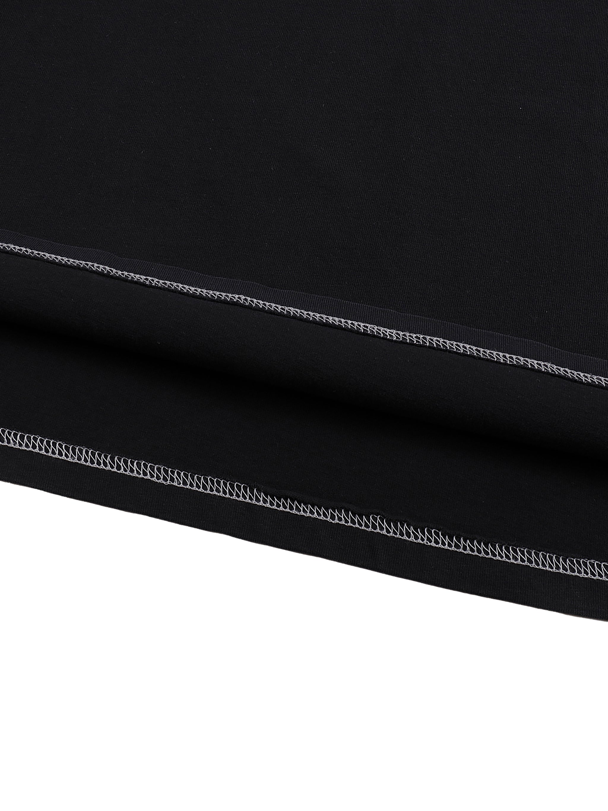 Oversized Contrast-Stitch Cotton T-Shirt - Black