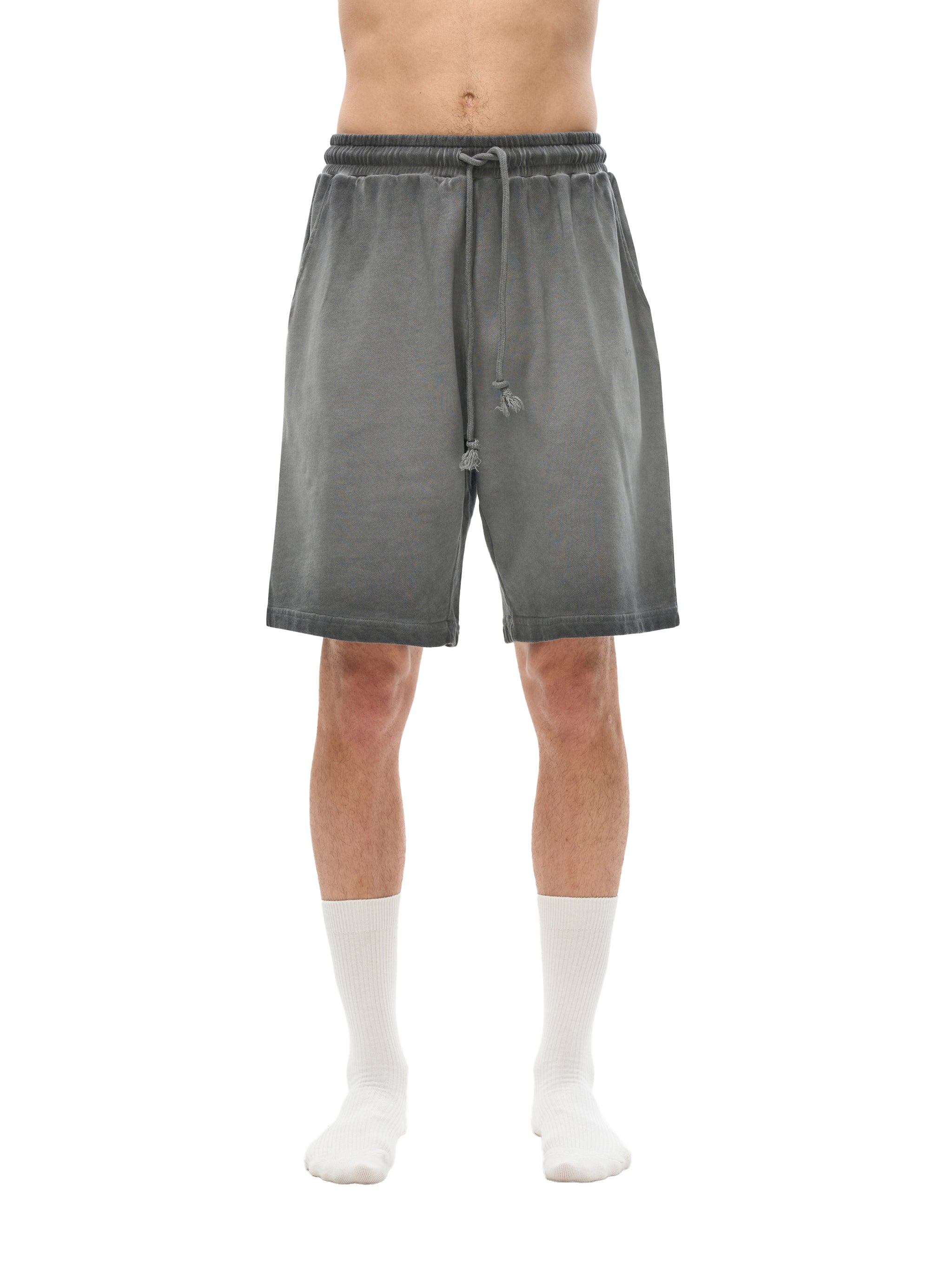 Ash Grey Reverse Dye Cotton Shorts