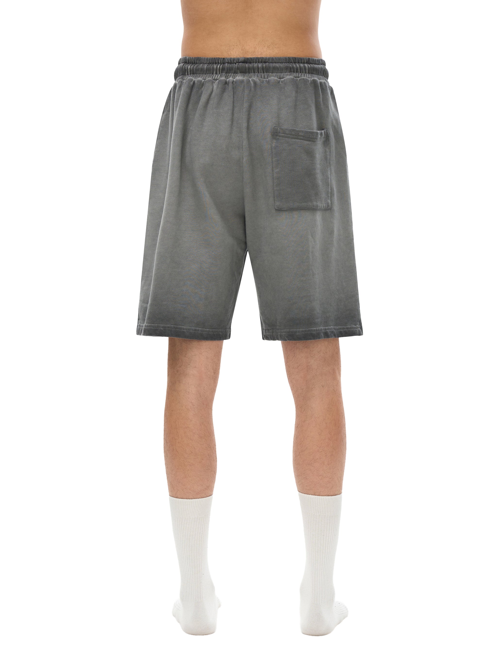 Ash Grey Reverse Dye Cotton Shorts