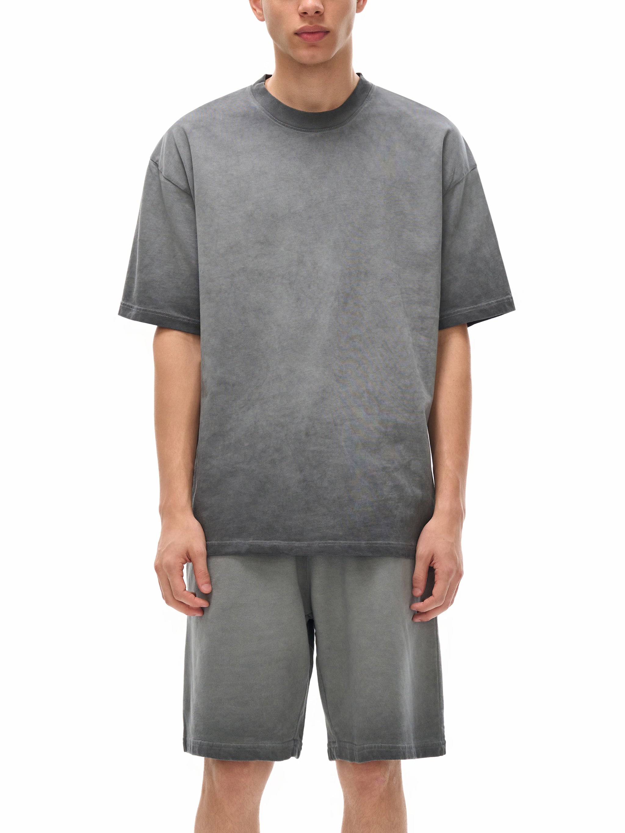 Oversized Reverse Dye Cotton T-shirt - Ash Grey