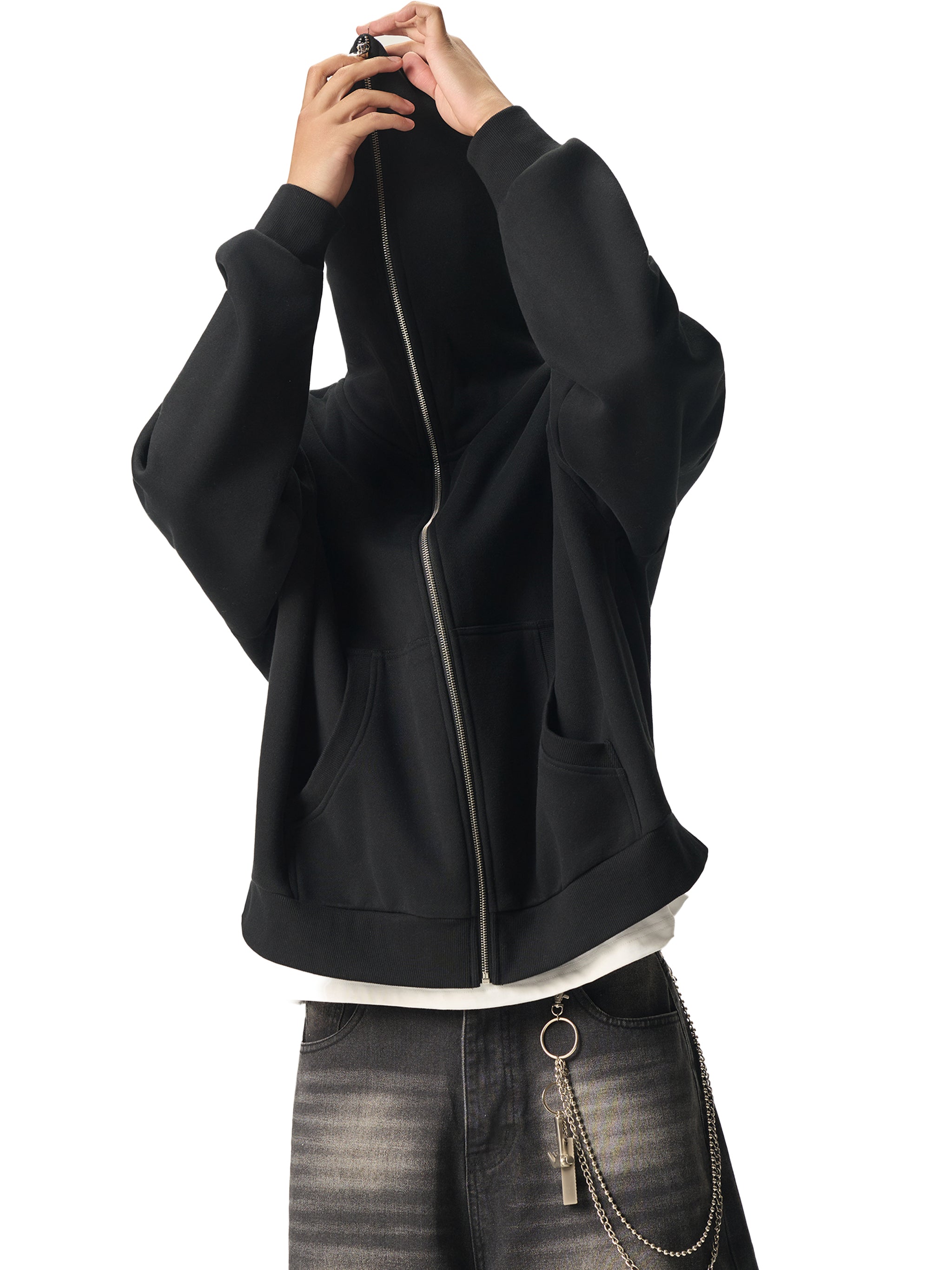 Full-Zip Boxy Fleece Hoodie